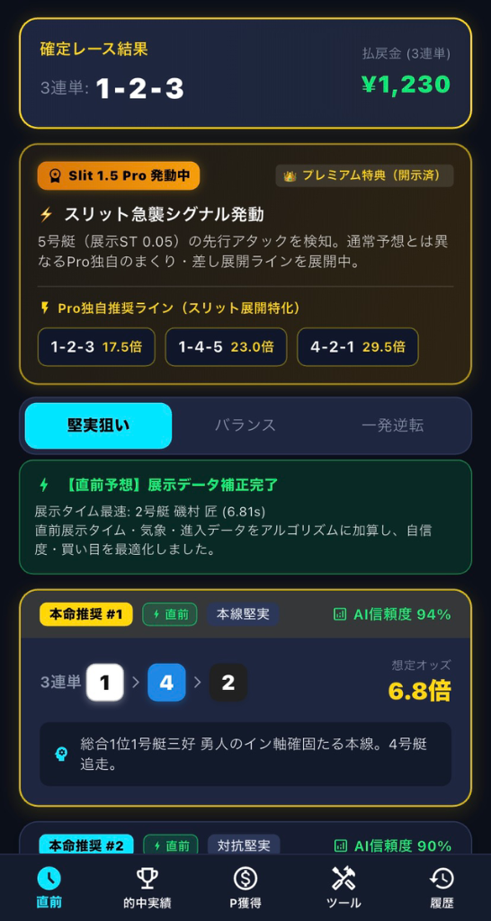 SLIT 1.5 PRO発動画面